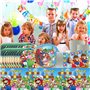 61pcs Super Mario vaisselle de fête d'anniversaire,Mario de fête ensemble, ensemble comprenant nappe assiettes gobelets serviett