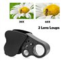 mizikuu 2 Pièces Loupe de Bijoutier, 30X 60X 90X Loupe de Poche Pliable Loupe Yeux Bijoutiers Illuminée avec LED et UV Lampes po