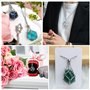 Aoreun Collier support de pierres en cristal,Lot de 3 métal pendentif cristal cage de collier,Collier réglable cage de cristal c