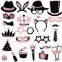 24 Pcs Accessoires de Photobooth Photobooth de Fête d'anniversaire Kit Photobooth Dcorations pour Fête d'anniversaire Photo de M