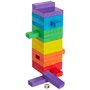 Lot de 48 blocs de construction en bois - Tour vacillante multicolore