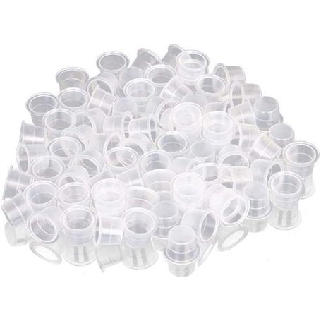 PIQIUQIU Lot de 100 capsules de tatouage - En plastique - Taille moyenne - 13 mm
