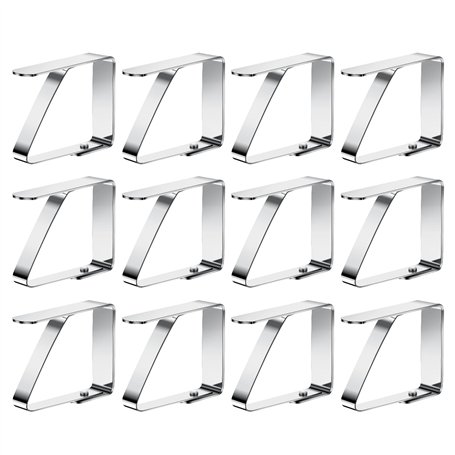 12 pièces Pinces à Nappe Acier Inoxydable