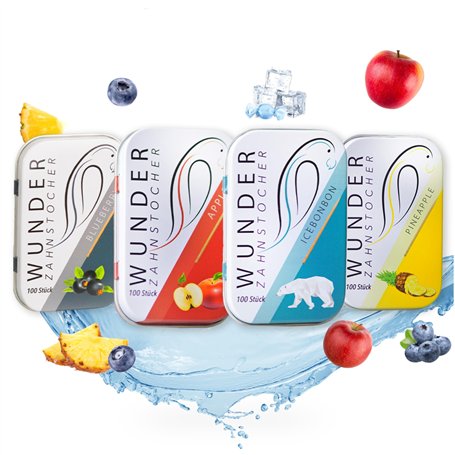 Wunder Cure Dents - En 4 Saveurs - cure dent aromatisée - cure dent menthe - cure dent - contre la mauvaise haleine - fraîcheur