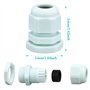 Lot de 6 presse-étoupes M20 étanches - Entrée de câble - Gris - Presse-étoupes réglables - Pour extérieur et jardin
