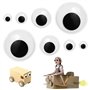 JRSHIRLEYLTD Lot de 8 yeux mobiles autocollants - 40/50/80/100 mm - En plastique rond - Pour décoration de bricolage