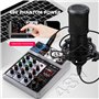 BOMGE Table de mixage audio professionnelle, console de mixage avec 4 canaux numériques USB, Bluetooth, effet de retard d'écho, 