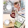 Exyvox Miroir Grossissant Lumineux, 1X/10X Grossissant Miroir Maquillage, éclairage 3 Couleurs Lumière Réglable Miroir Cosmétiqu