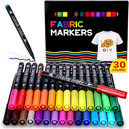 30 Marqueurs Textile et Tissu