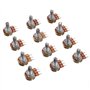 BOJACK 10 Valeurs 12 pièces B1K-B1M Arbre moleté en ohm 3 Bornes Potentiomètres rotatif à conicité linéaire (WH148) Kit de class