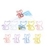 SamHeng 50 Pièces Chat Trombones pour Bureau, Couleurs Assorties 28mm Trombones de Métal Forme de Chats Marque-page Clips Mémo P
