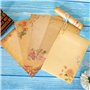 SamHeng 32 Feuilles Vintage Papier à Lettres A5 Style Européen Kraft Papier Papeterie pour Écriture Impression Motifs Floraux Pa