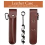 PEALOV Tarière Bushcraft,forets Hélicoïdaux Manuels Avec étui En Cuir,outil De Réglage De Survie Multifonction,clé à Molette De