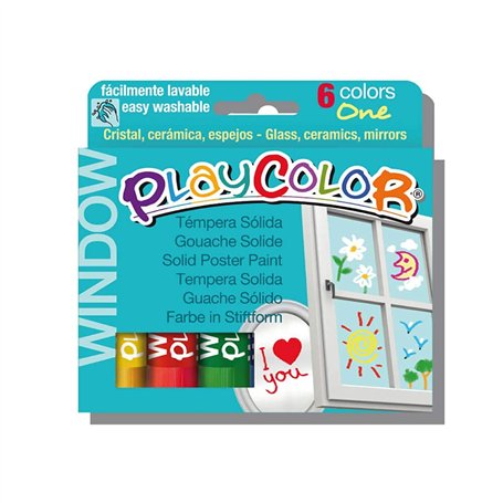 PLAYCOLOR - WINDOW ONE - Stick de peinture gouache solide 10 g pour dessiner sur vos fenêtres