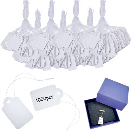 Étiquettes de Marquage 1000Pcs Étiquettes de Prix avec cordon pour produits Bijoux Vêtements Chaussures Sachets de Thé – 23 x 13