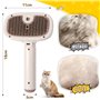 Brencco Brosse Chat Vapeur, 4 in 1 Brosse Vapeur Chat Chien Avec Réservoir D'eau Rechargeable Pour à Poils Courts Et Longs Pour 