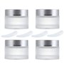 4 Pièces 50g / 50ml Contenant Cosmétique Vide Verre Transparente Petite Pots avec Mini Spatule pour Crème/Échantillons/Poudre/Lo