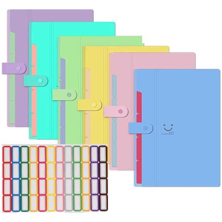 KAHEIGN 6Pcs Dossiers De Fichiers Extensibles A4