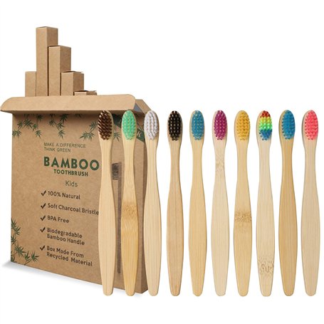 GeekerChip Brosses à Dents en Bambou Pour Enfants