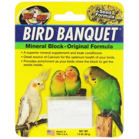 Zoo Med Bloc de Minéraux Banquet pour Oiseau Taille S 28 g