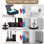 GUIGUZI Porte-papier toilette debout avec brosse WC en acier inoxydable avec boîte à lingettes humides, porte-papier toilette et