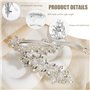 TRKETK 3 Pièces Clips de Cheveux de Mariée Strass, Coiffe de Mariage Pince à Cheveux Argentée Cristal Perle Pinces à Cheveux Cri