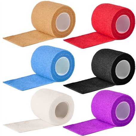 Lot de 6 rouleaux de ruban adhésif auto-cohésif jetable pour machine à tatouer (5