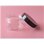 Lot de 6 bocaux vides en plastique transparent à large goulot avec couvercles noirs - 250 ml - Pour maquillage, crème, lotion, f