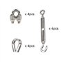 Pamtns Tendeur Inox Serre Cable Inox kit de Tension Corde en Acier Inoxydable à Suspendre Kit Kit de Garde Corps Inox Manchons d