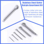 WeqeYent Assortiment de 220 goupilles fendues M1.0/M1.5/M2/M2.5/M3/M4 en acier inoxydable 6 tailles assorties de clips de fixati