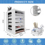 THATSRAD 7 Niveau Module de Rangement Papier Bureau A4 40*30.7*23cm Bac de Rangement en PVC Organisateur Bac à Courrier Vertical