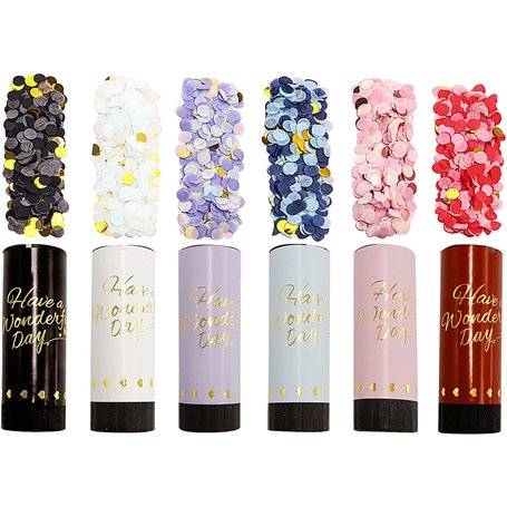 Canon Confettis Mariage Party Popper 6Pcs Lanceur de Confettis Biodegradables pour Mariage Saint Valentin Anniversaire Baby Show