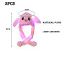 YouYuer 2PCS LED Oreilles de Lapin Bandeau Intéressant Lapin Chapeau Airbag Capuchon en Oreilles de Lapin Bonnet Kawaii Bonnet O