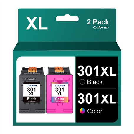Coloran 301XL Cartouches d'encre Remanufacturées Compatible pour HP 301 XL Noir et Couleur pour Envy 4500 5530 5534 4507 4500 45