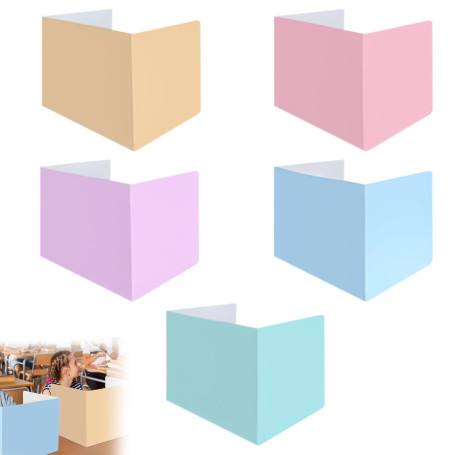 WIYETY Lot de 5 séparateurs de bureau : brise-vue portable en papier pliable séparateur de bureau portable séparateur de bureau