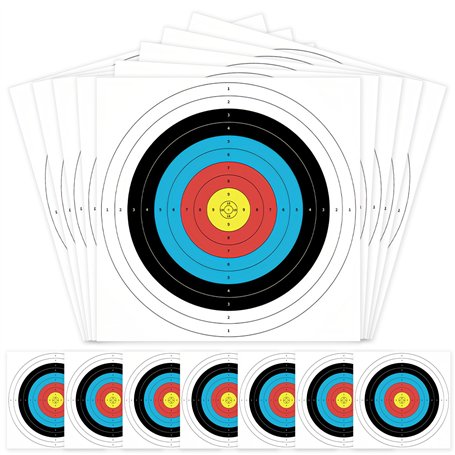 WANDGU Tir à l'arc Cible Papier: 20 Pièces 60 x 60 cm Visage de Cible de tir à l'arc