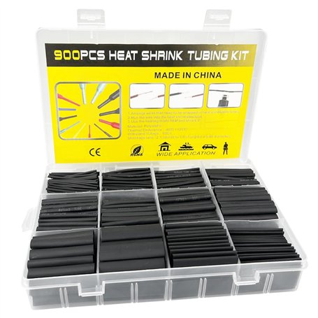 Gentpovth 900 Pièces Tube Thermorétractable Ratio 2:1