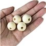 Diompirux 120 Perles Naturelles Rondes 20mm en Bois Avec Trou, Non Peintes, pour Décorations Créatives, Fabrication de Bijoux, B