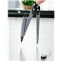 8 pièces Kit Geometrie Compass Gris Transparent Ensemble de Géométrie Kit de Géométrie Mathématique Règle Protractor Compass Pen