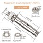 Iyowei 15 Pièces Vis d'Expansion Inoxydable 304 Boulon d'Expansion en Acier Inoxydable Cheville à Béton Charge Lourd Devoir Ancr
