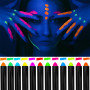 Strehknewen 12 Couleurs Neon UV Maquillage Enfants Set Maquillage Stylo Lavable Maquillage Pen & Couleurs Corps Couleur Corps po