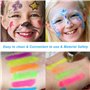 Strehknewen 12 Couleurs Neon UV Maquillage Enfants Set Maquillage Stylo Lavable Maquillage Pen & Couleurs Corps Couleur Corps po