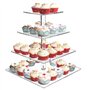 Milaloko Présentoir à cupcakes carré en acrylique à 4 étages - Présentoir à pâtisseries - Arbre à dessert - Pour mariage