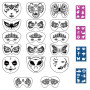 Lot de 21 pochoirs de maquillage pour le visage Kraeoke - Pochoirs de dessin de couleur - Tatouages temporaires pour enfants - P