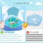 Bouee Bebe avec Pare Soleil SPF 50+, Bouee Enfant avec Parasol et Siège de Sécurité, Flotteur de Piscine pour Bébé avec Pompe à 