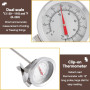 DEWIN Thermomètre pour Brassage, Thermomètre à cadran à sonde longue avec clip de support de thermomètre, thermomètre de brassag