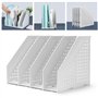 Porte-revues pliable en plastique ECO-PP robuste pour le bureau et la maison - Classeur sur pied peu encombrant avec 4 compartim