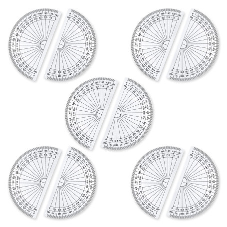 TSHAOUN 10 pièce Rapporteur d'angle 180 degrés