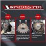 WOOSTAR Moto 420-16T Pignon Avant 17mm Remplacement pour 50cc 70cc 90cc 110cc 125cc Dirt Bike Pit Bike Mini Vélo ATV 4 Roues Cyc