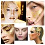 Feuilles d'or 3 Paquet, 15g Gold Leaf Gold Foil Paper Metallic Foil Flakes, Feuille d'Imitation d'or/d'argent/d'or Rose pour dor